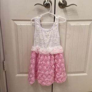 Little girls pink and white dress